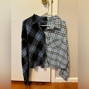 Two Tone Plaid Button Down